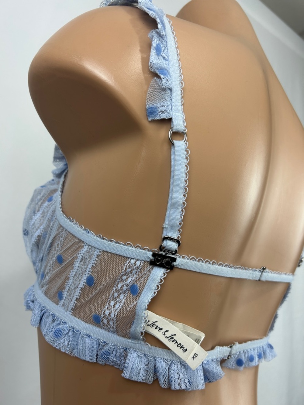 For bundles only - For love and lemons Harper ruffle tulle polka dot bralette XS - Picture 11 of 13